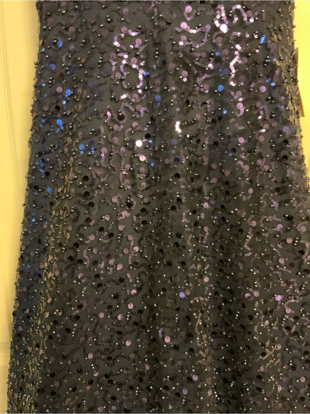 B Darlin Navy Sequin Bow-Front Maxi Dress - Picture 7 of 11